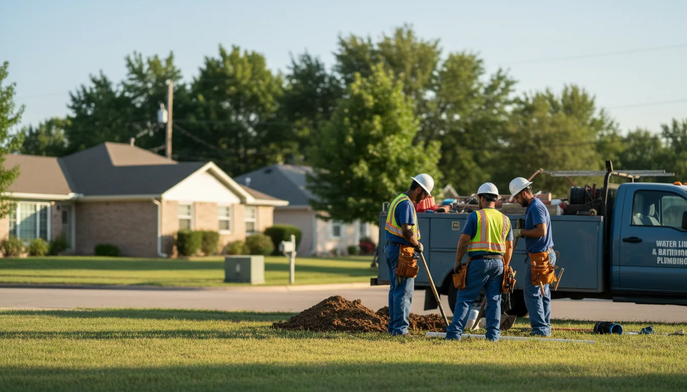 Residential water line and bathroom plumbing service in Burlington, PA
